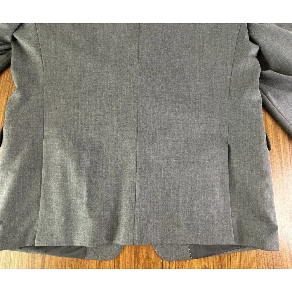 TOMMY‎ HILFIGER Mens 42R Solid Gray Blazer Sport Coat Suit Jacket Checked Lining